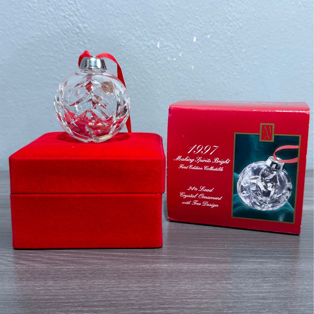 Madison Avenue 1997 Lead Crystal Christmas Ornament Tree Design Czech 1st Ed Box